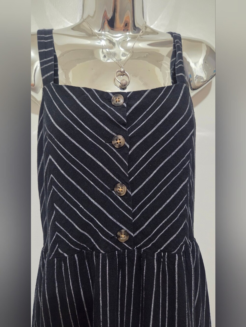 Reitmans Linen Blend Striped Fit & Flare Sundress M - Picture 3 of 13